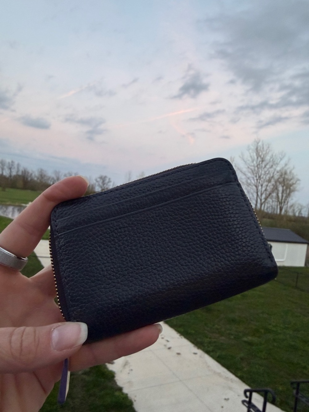 Michael Kors Black Leather Zip Card Wallet with Gold Hardware - Picture 2 of 8